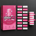 Everything included with Midnightower: the box and the pink and white stacking blocks